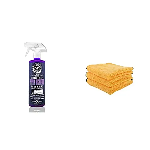 Chemical Guys CLD_700_16 Floor Mat Cleaner and ProtectantÂ (Rubber + Vinyl), 16 fl. ozwith Chemical Guys MIC_506_03 Professional Grade Premium Microfiber Towels, Gold 16