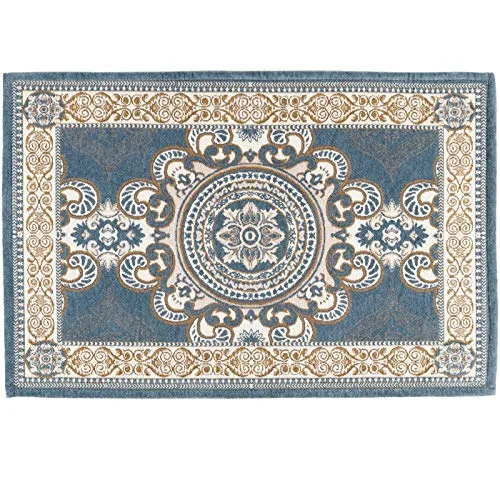 CHICHIC 36 x 24 Inch Indoor Door Mat for Home Entrance, Floor Mats for House Front Door Mat Indoor Inside Outdoor Outside Entryway Rugs Indoor Welcome Mat Anti-Slip Rubber Back Low Profile, GrayBlue