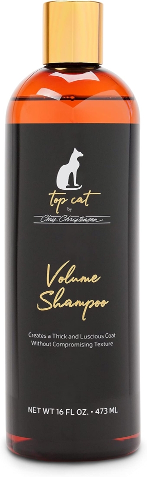 Chris Christensen Top Cat Volume Shampoo for Cats, Groom Like a Professional, Maintains Coat Texture, Adds Volume, Made in USA, 16 oz
