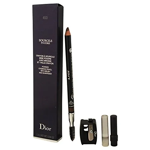 Christian Dior Sourcils Poudre Powder Eyebrow Pencil with Brush and Sharpener, 453 Soft Brown, 0.04 Fluid Ounce