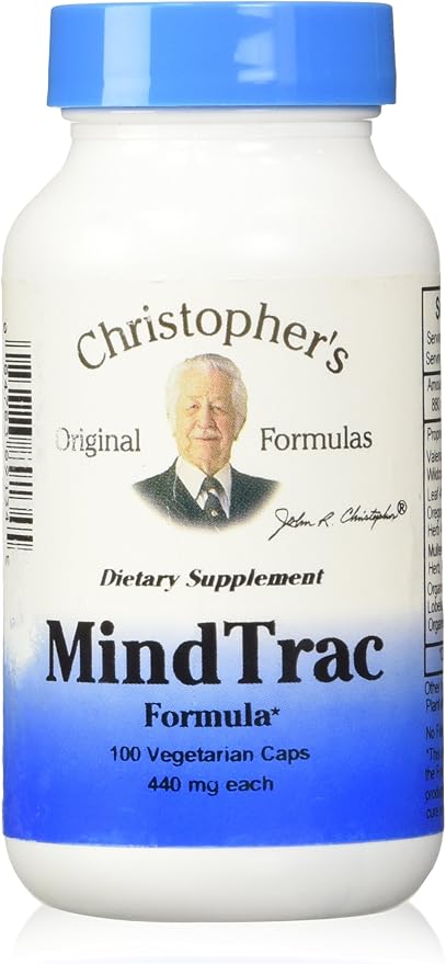Christopher's Original Formulas MindTrac Formula, Natural Mood Support & Memory Supplements 100 Caps