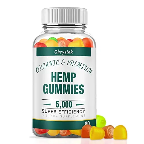 Chrystok Hemp Gummies Anxiety Pain Relief Stress Sleep Aid Inflammation Maximum Strength Vaginal Dryness Mood Calm Organic Hemp Se 80 Count (Pack of 1)