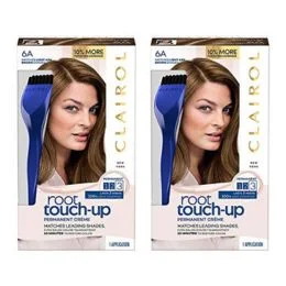 Clairol Root Touch-Up by Nice'n Easy Permanent Hair Dye, 6A Light Ash Brown Hair Color, 2 Count