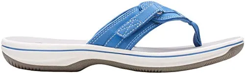 Clarks Womens Breeze Sea H Flip Flop Sandal, Blue, Size 10
