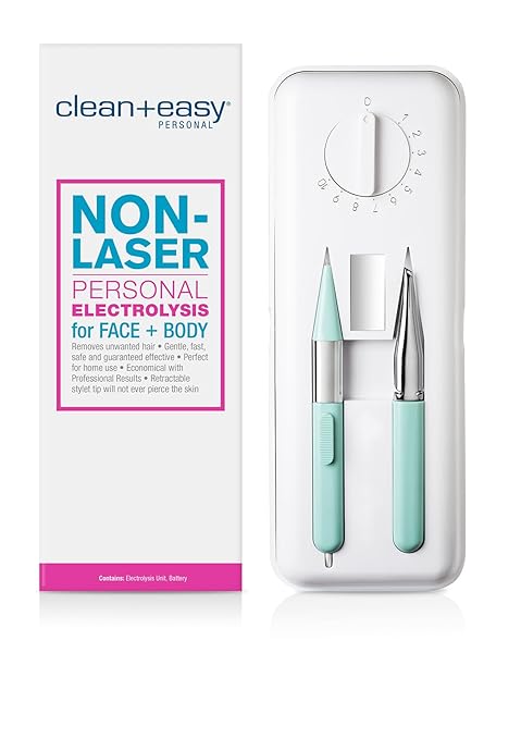 Clean + Easy Electrolysis Machine for Permanent Hair Removal - Non-Laser, Painless Electrolysis Hair Removal for Face & Body, At-Home Remover Device