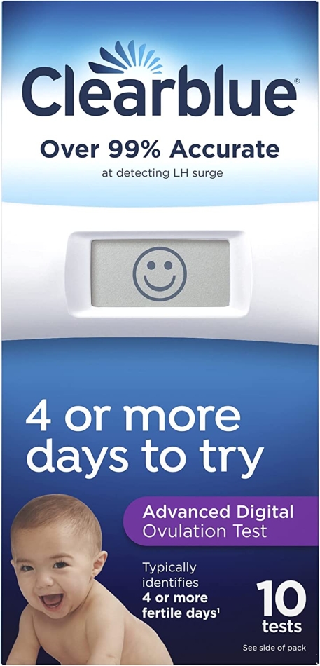 Clearblue Advanced Digital Ovulation Test, Predictor Kit, featuring Advanced Ovulation Tests with digital results, 10 ovulation tests