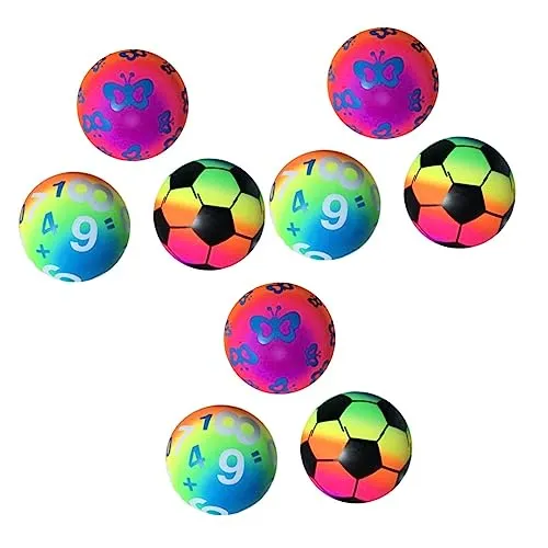 CLISPEED 9 Pcs Toys in Bulk Kids Sports Toys Outside Kids Toys Kids Playground Bouncy Ball Toddler Outdoor Playset Kids Playing Ball Beach Ball Handball Magnetic Rainbow Ball Fun Games 3D