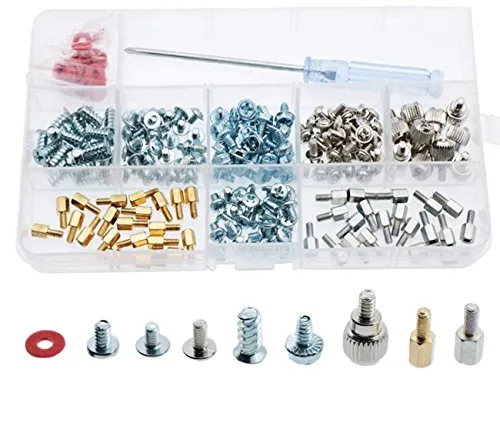 CO RODE Computer Screws, 220pcs PC Screw Standoffs Spacer Set Assortment Kit for Hard Drive Computer Case Motherboard Fan Power Graphics with Extra Screwdriver