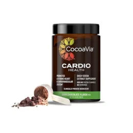 CocoaVia Cardio Health Cocoa Powder, 500mg Cocoa Flavanols, COSMOS Proven ingredient, Healthy Heart, Blood Pressure, Boost Nitric Oxide, Oxygen, Circulation, Energy, Vegan, Dark Chocolate, 30 servings