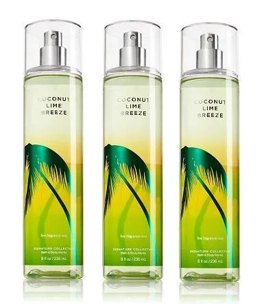 Coconut Lime Breeze Bath & Body Works Lot of 3 Fine Fragrance Mist Full Size