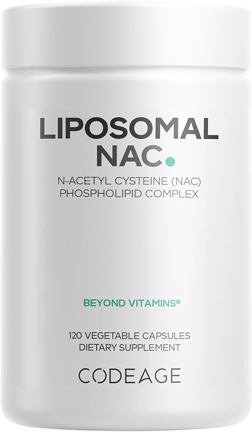 Codeage Liposomal NAC Supplement - N-Acetyl L-Cysteine Amino Acid - 2 Month Supply - Free-Form NAC - Phospholipid Complex - Vegan, Non-GMO, Gluten-Free, Dairy-Free - 120 Capsules