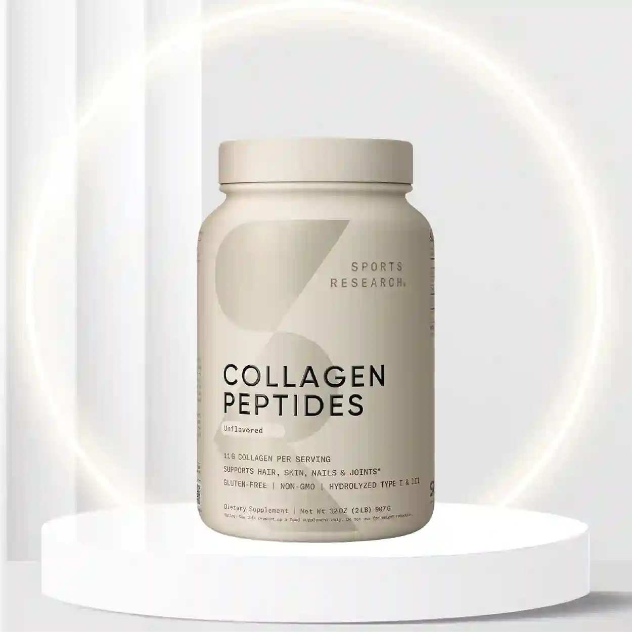 Collagen Peptides Powder 'XL' Jar 32oz | Non-GMO Verified, Certified Paleo Friendly & Gluten Free - Unflavored