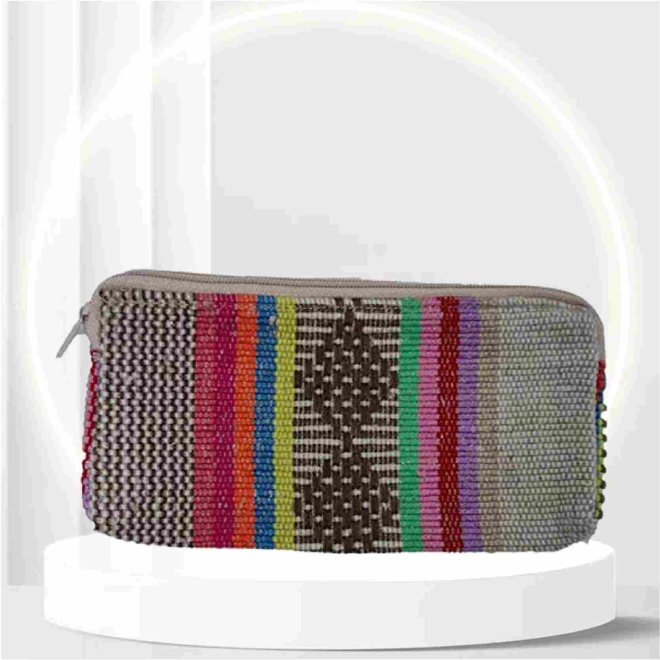 Colorful Mexican Multifunctional Bag for Girls | Cosmetic Bag | Make up Bag | Pencil Case Pounch | Mobile Phone and Cable Case (Beige)