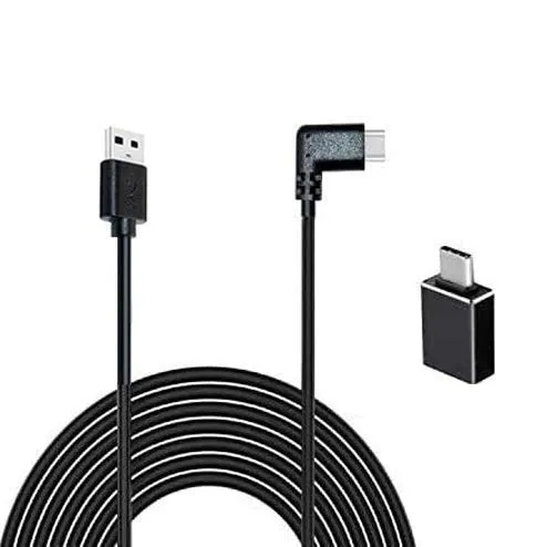 Compatible Oculus Quest VR Link Cable Type C USB C Cable 16ft?5m? High Speed Data Transfer and Fast Charging Cord Powerline(Black+USB A to Type C Adapter)