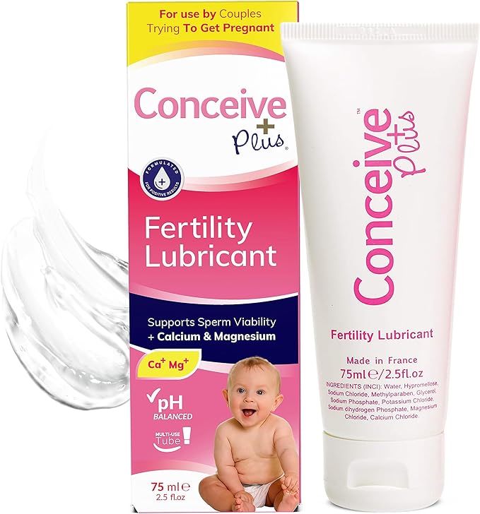 Conceive Plus Fertility Lubricant + Magnesium and Calcium, Conception Safe Lube For Couples Trying To Get Pregnant, 75ml Multi-Use Tube