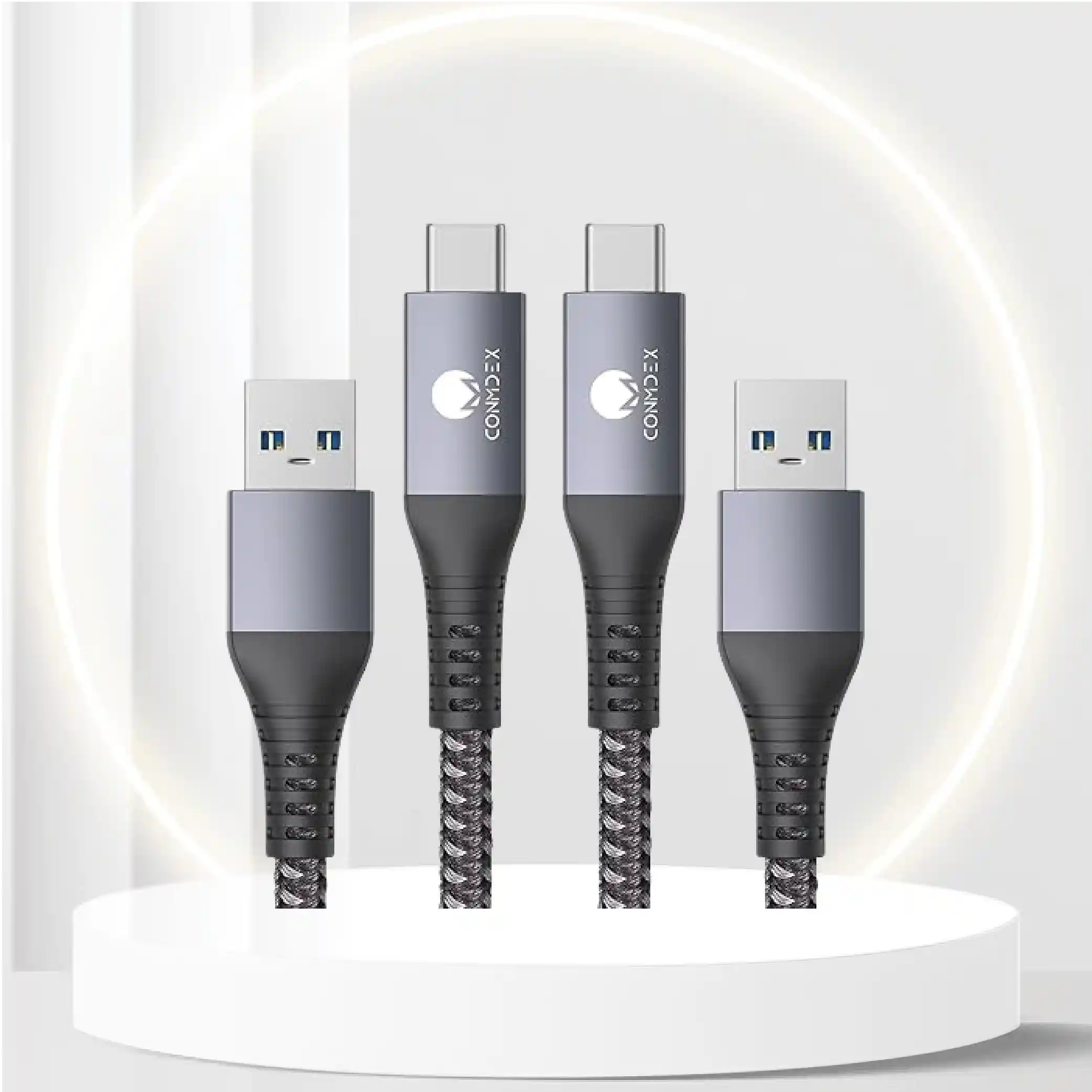 CONMDEX USB C Android Auto Cable, [Upgrade, 3ft, 2-Pack] 10Gbps USB 3.1 Gen 2 USB A to USB C Data Transfer Cord Cable, 3A Fast Charging Type C Charger Cable for Car Samsung Galaxy S10/S9/S8 Note 9/8