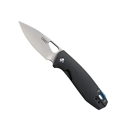 CRKT Piet EDC Folding Pocket Knife: Urban Everyday Carry, Drop Point Blade with Satin Finish, Thumb Hole, Liner Lock, Glass Reinforced Fiber Handle 5390