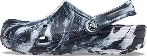 Crocs Unisex Classic Marbled Tie Dye Clog, White/Black, 7 US Men