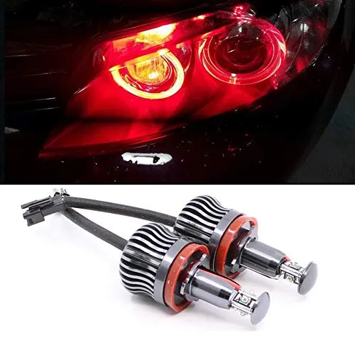 Csslyzl H8 20W RED LED Angel Eyes Headlight Halo Ring Marker Bulbs Compatible with BMW E60 E90 E92 E93 E82 E87 E70 X5 E71 X6 E89 Z4 1 3 5 Series