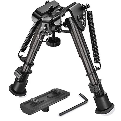 CVLIFE 6-9 Inches Bipod with Bipod Mount Adapter Carbon Fiber Bipod