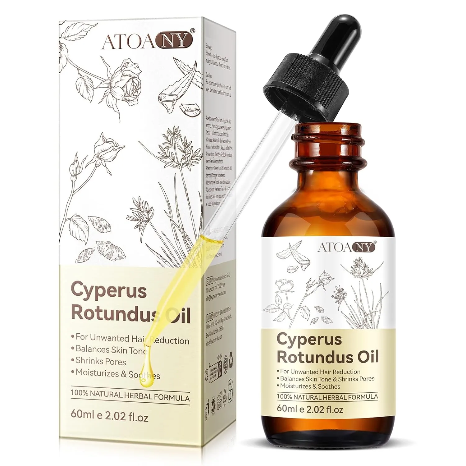 Cyperus Rotundus Oil, Cyperus Rotundus Oil for Hair Removal, Natural Moisturizing Cyprus Rotundus Oil, Cyprus Oil for Smooth Skin, Suit for All Skin Type