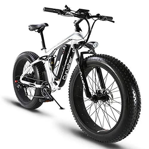 Cyrusher XF800 750W Electric Bike 264 Fat Tire Mountain Ebikes 7 Speeds Snow Beach Electric Bicycles with 13ah Battery (White)