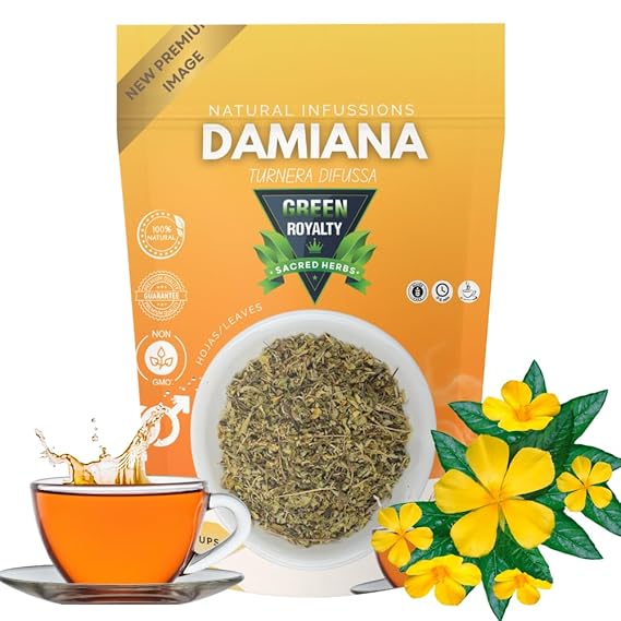 Damiana California Leaf 4oz | 100% Raw & Natural | Caffeine Free, Gluten Free, Sugar Free | Herbal Infusion Tea | Product of Mexico