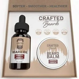 Deluxe Beard Oil and Beard Balm - For a Softer, Smoother, Moisturized Beard - Made with All-Natural and Organic Ingredients - Leave in Conditioner - Beard Care Kit for Men - Tobacco Vanilla Scent