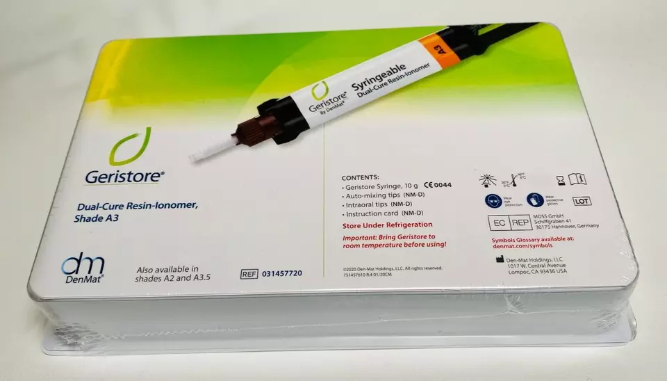 DenMat Geristore A3 Dual Core Resin Ionomer Starter Kit 1 Syringes 10gr each