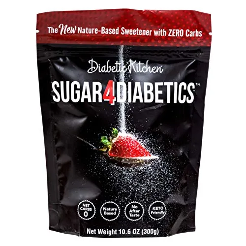 Diabetic Kitchen Sugar4Diabetics Keto Friendly Sweetener - Zero Calorie, Low Carb Sugar Free Sugar Substitute - Natural Allulose and Monk Fruit Sweetener Granulated Sugar Alternative