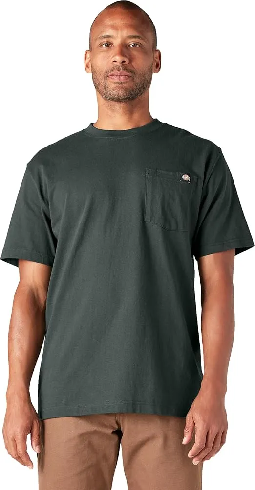 Dickie's Men's Heavyweight Crew Neck Short Sleeve Tee Big-tall,Hunter Green,X-Large Tall