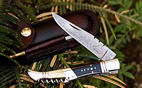 DKC-54-DS SQUIRE MASTER Damascus Corkscrew Laguiole Style Pocket Knife 4.5