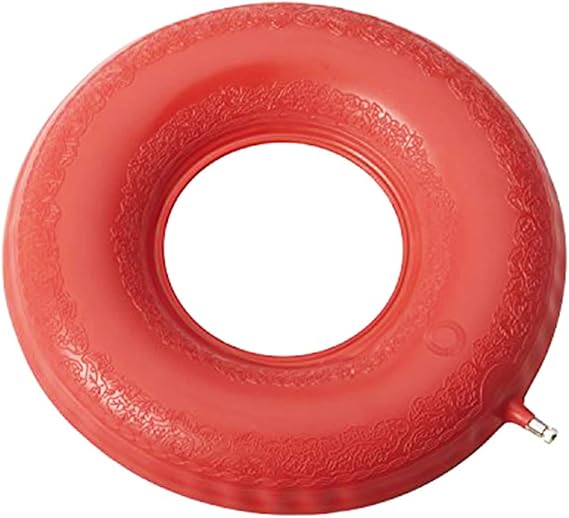 DMI Inflatable Ring Donut Seat Cushion Pillow for Hemorrhoid, Pregnancy, and Tailbone Pain, Red, 18 in