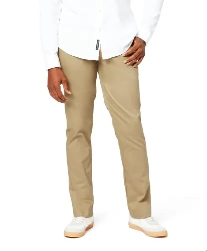 Dockers Men's Athletic Fit Signature Khaki Lux Cotton Stretch Pants, New British, 36W x 32L