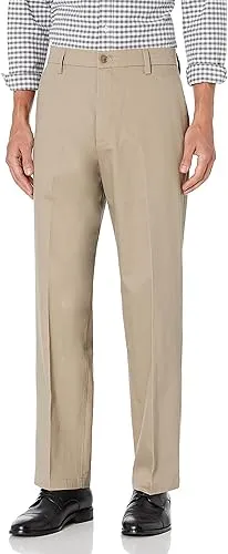 Dockers Men's Relaxed Fit Signature Khaki Lux Cotton Stretch Pants, timber wolf, 44W x 30L