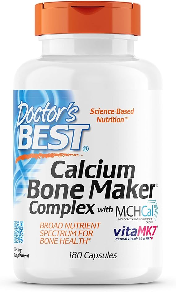 Doctor's Best Calcium Bone Maker Complex with MCHCal, Supports Bone Health, Muscular, Skeletal & Vascular Health, 180 Caps