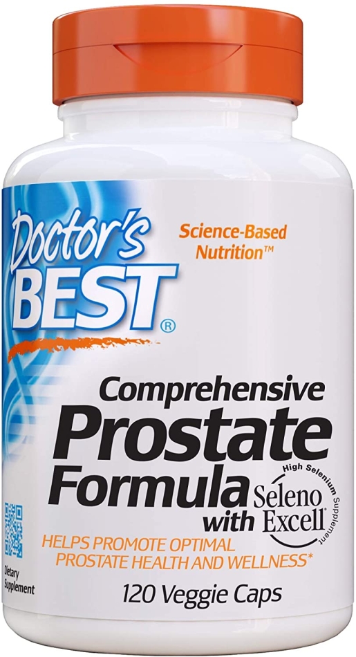 Doctor's Best Comprehensive Prostate Formula - Saw Palmetto, African Pygeum Bark, Nettle Root, CardioAid, & SelenoExcell - Prostate Support & Urinary Health, 120 Count