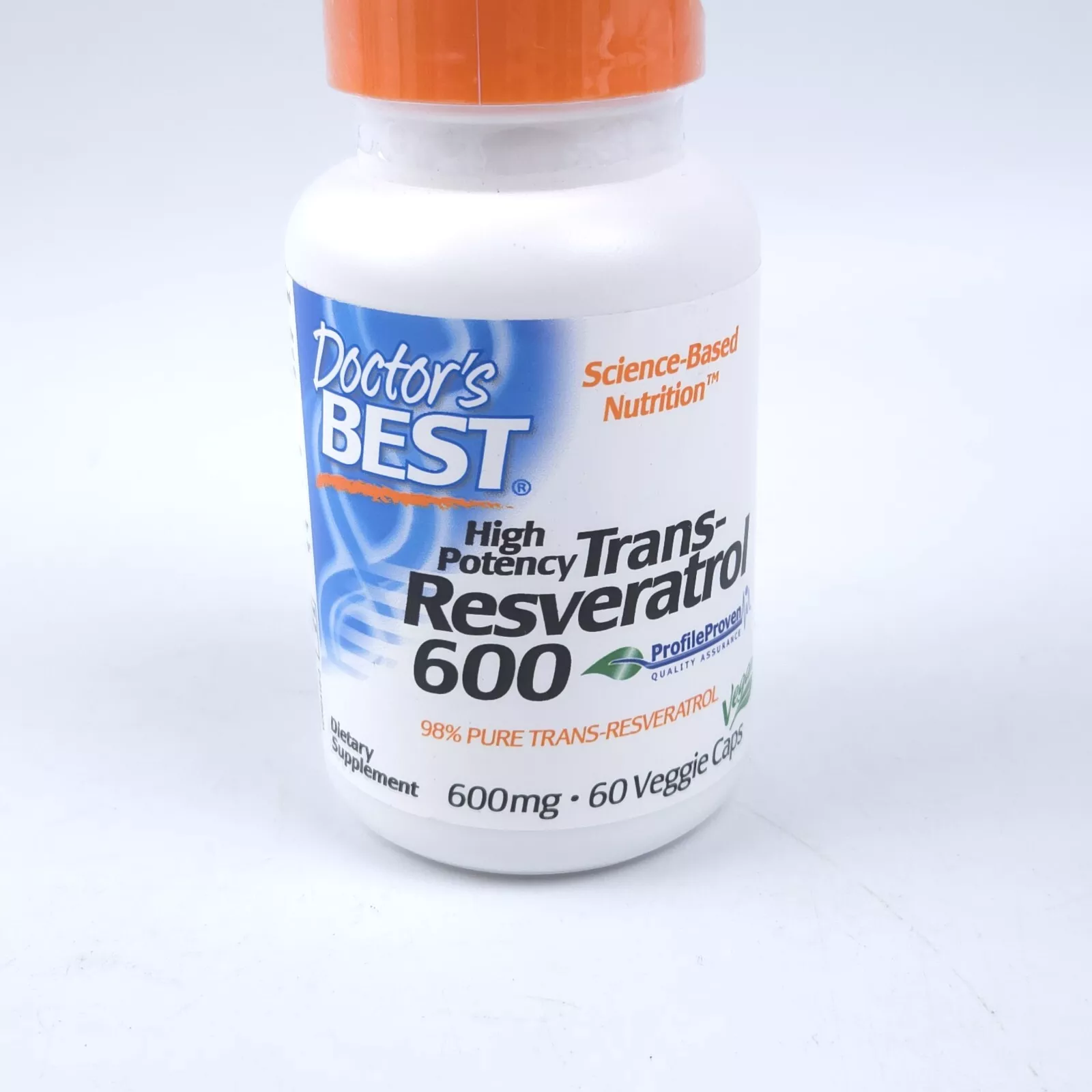 Doctor s Best Trans-Resveratrol 600 600 mg 60 Veggie Caps Gluten-Free, Soy-Free,