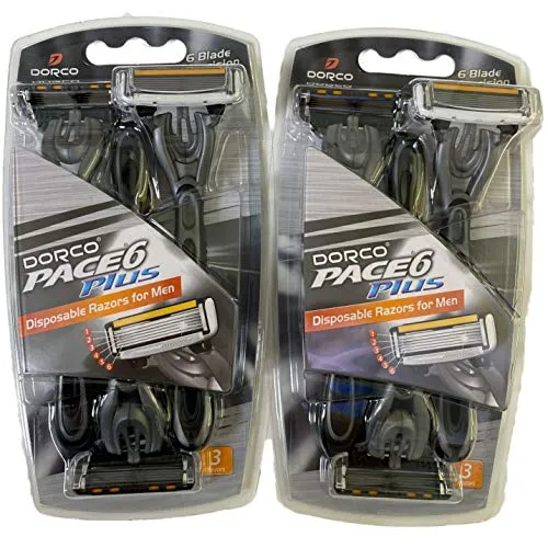 DORCO PACE6 Plus 6-Blade Disposable Razors for Men 6-count