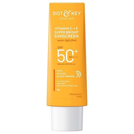DOT KEY Vitamin C + E Super Bright Sunscreen Spf 50 | Water-Light,UVA/UVB & Blue Light Protection
