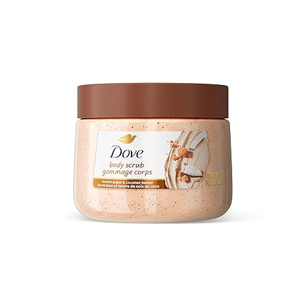 Dove Brown Sugar and Coconut Butter Body Scrub Exfoliates and Deeply Nourishes for Smooth, Radiant Skin 15 oz
