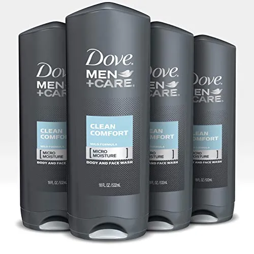 Dove Men+Care Body Wash Clean Comfort 18 oz 4 Count Effectively Washes Away Bacteria While Nourishing Your Skin