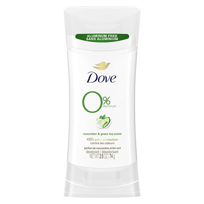 DOVE WOMENS DEO Deodorant for Women ï¿½ Moisturizers Cucumber & Green Tea Aluminum Free Deodorant with 24-hour Odor Protection 2.6 oz
