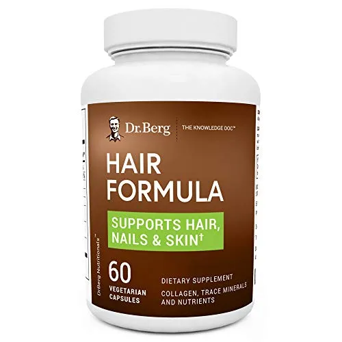 Dr. Berg All in One Vitamins for Hair, Skin & Nails Advanced Formula with Biotin, Saw Palmetto, DHT Blocker, & Trace Minerals 90 Veg Capsules