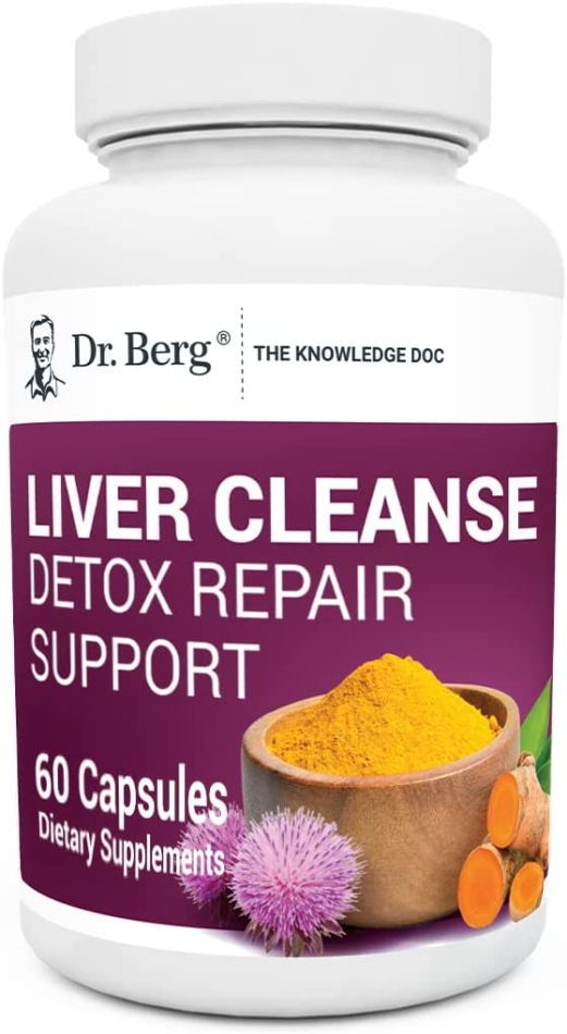Dr. Berg's Liver Cleanse Detox & Repair Capsules - Liver Support Supplement with Milk Thistle, Ox Bile,Turmeric and Other Unique Liver Care Nutrients - Herbal Liver Health Formula 60 Caps