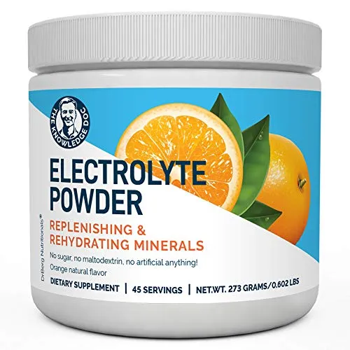 Dr. Berg's Original Electrolyte Powder, High Energy, Replenish & Rejuvenate Your Cells, 45 Servings, NO Maltodextrin or Sugar, No Ingredients from China, Amazing Orange Flavor