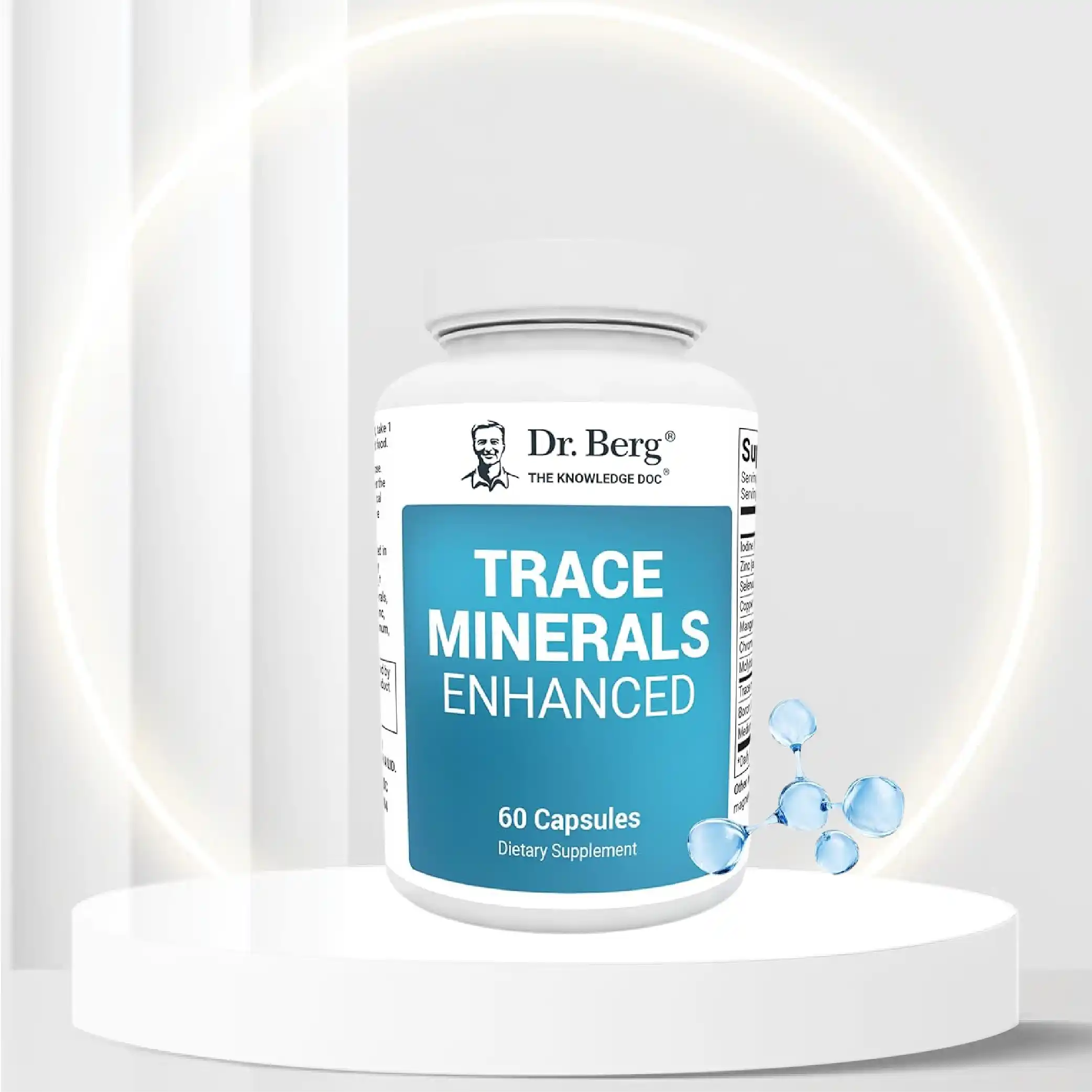 Dr. Berg's Trace Minerals Enhanced Complex - Complete with 70+ Nutrient-Dense Health Mineral - 100% Natural Ingredients - Dietary Supplements - 60 Capsules