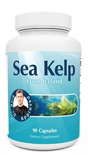 Dr. Bergs Icelandic Sea Kelp Supplement Pure Healthy Icelandic SeaKelp Thyroid Healthy Support Natural Iodine & Sea Nutrients - 90 Capsules