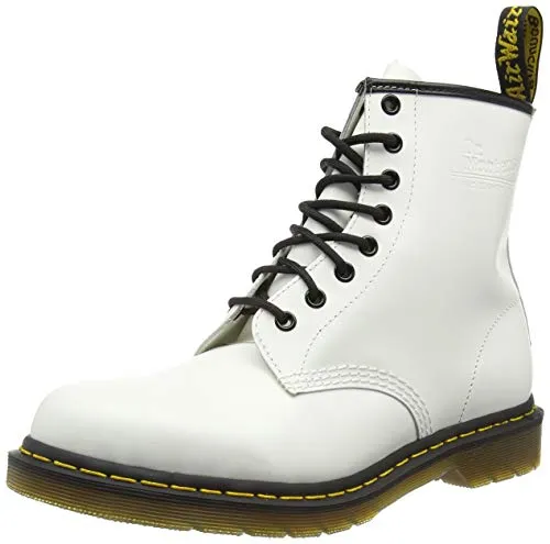 Dr. Martens, Unisex 1460 8 Eye Boot, White Smooth, 10 US Women/9 US Men