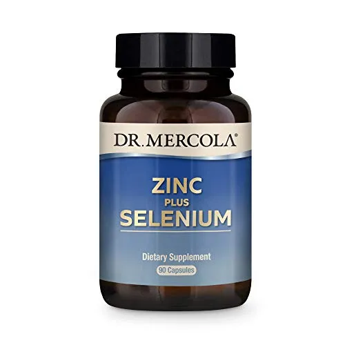Dr. Mercola Zinc Plus Selenium Dietary Supplement, 90 Servings (90 Capsules), Supports Immune Health, Non GMO, Soy Free, Gluten Free